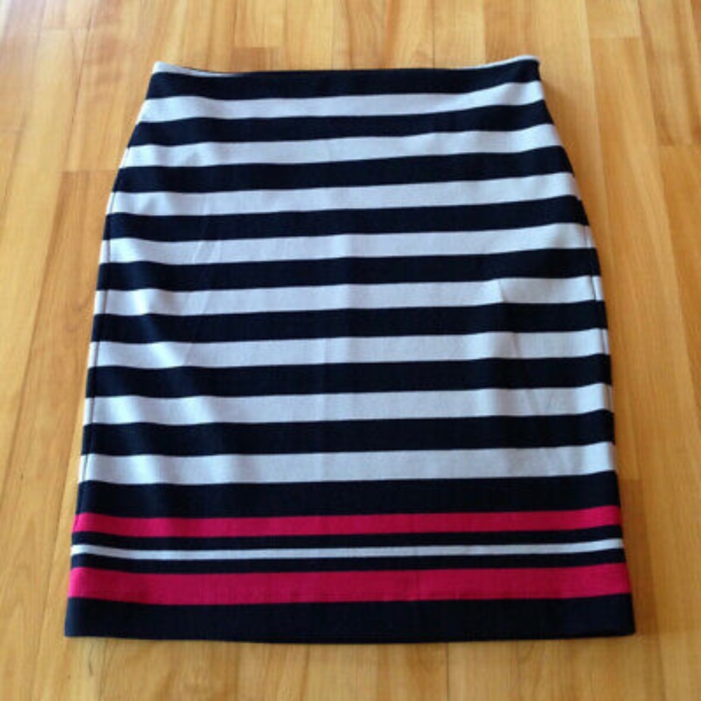 Elle Striped Stretch Pencil Striped Skirt size 14